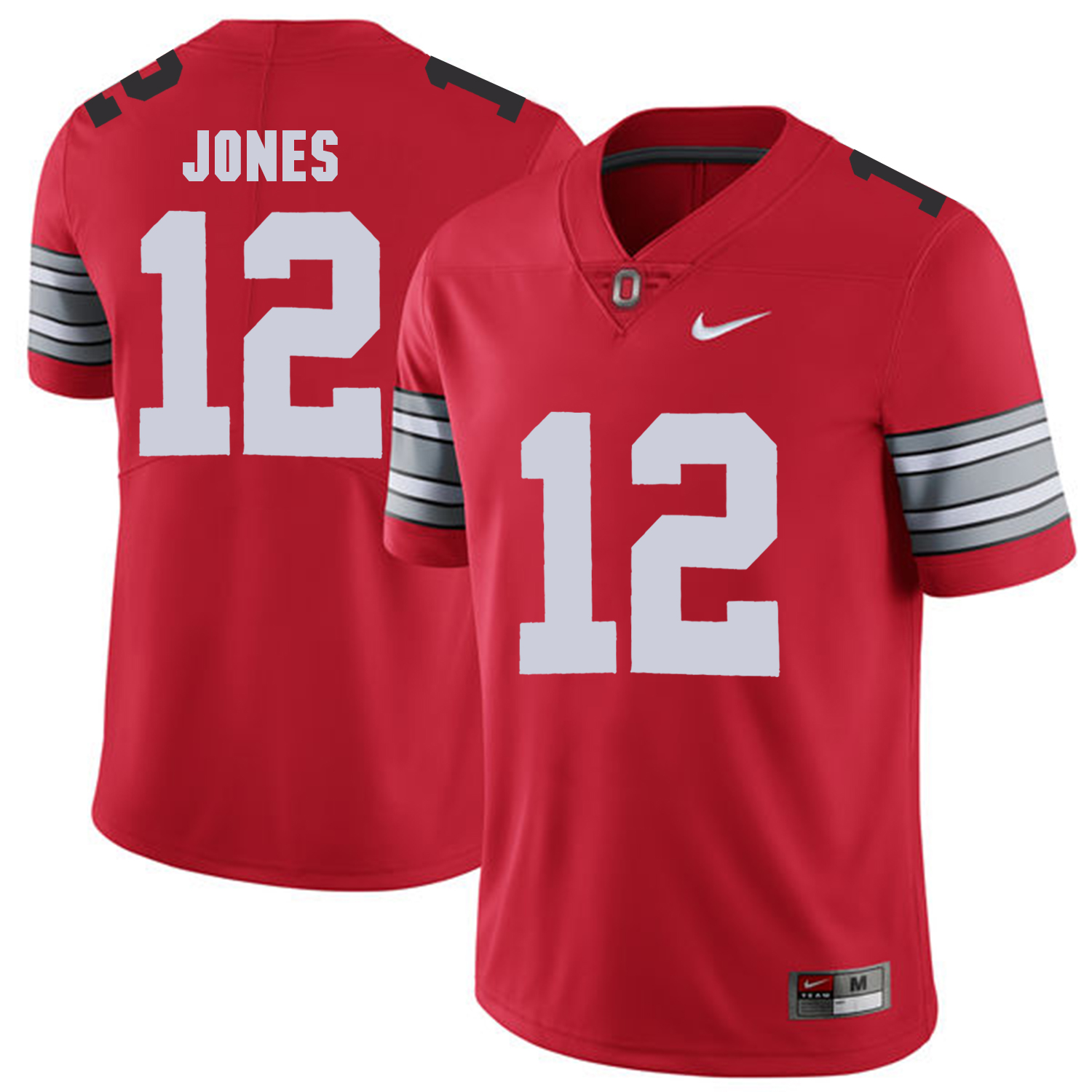 Men Ohio State 12 Jones Red Customized NCAA Jerseys